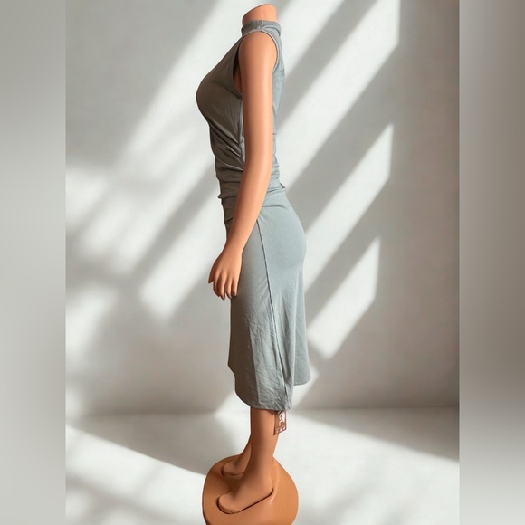 OGL Mockneck Tucks Midi Dress NWT SIZE S/P - Picture 3 of 6